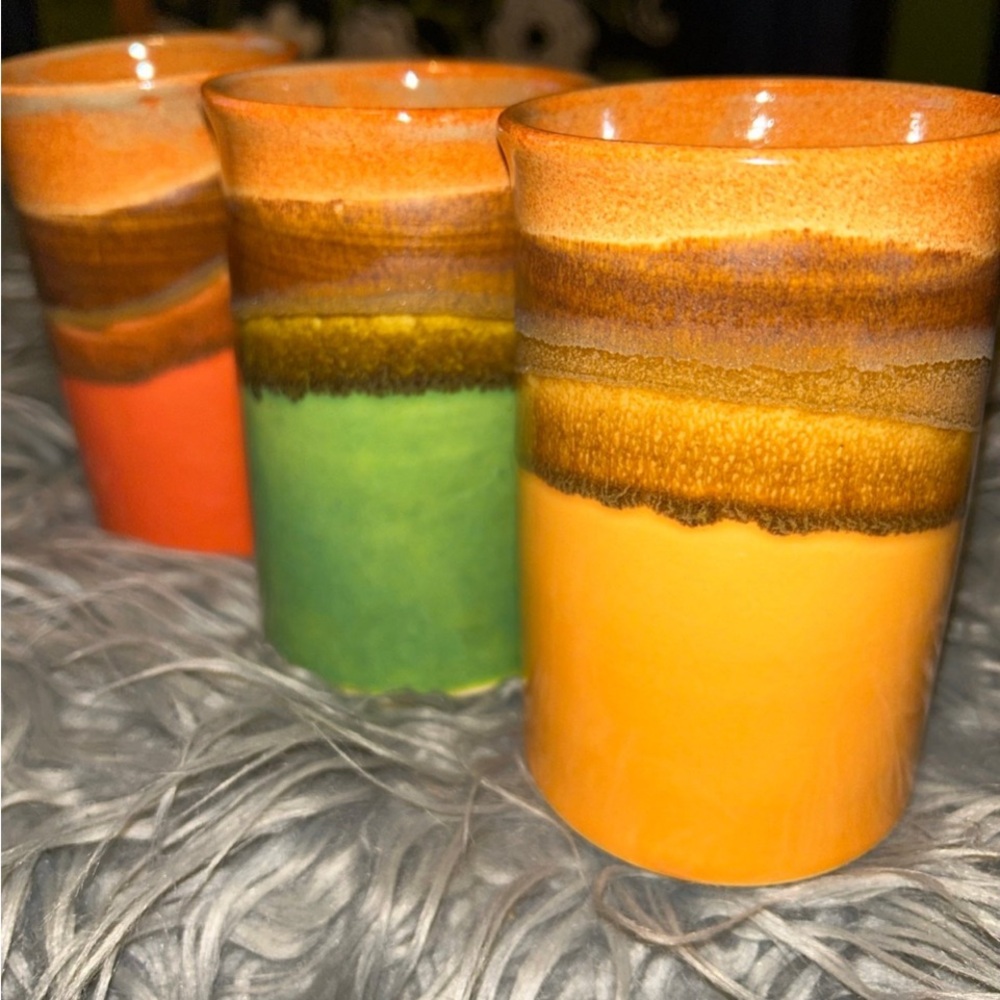 VTG ZYRA Zyraware Zyra Clay Studio Art Ceramic Pottery Tumblers Bundle Of 3 - Picture 3 of 15
